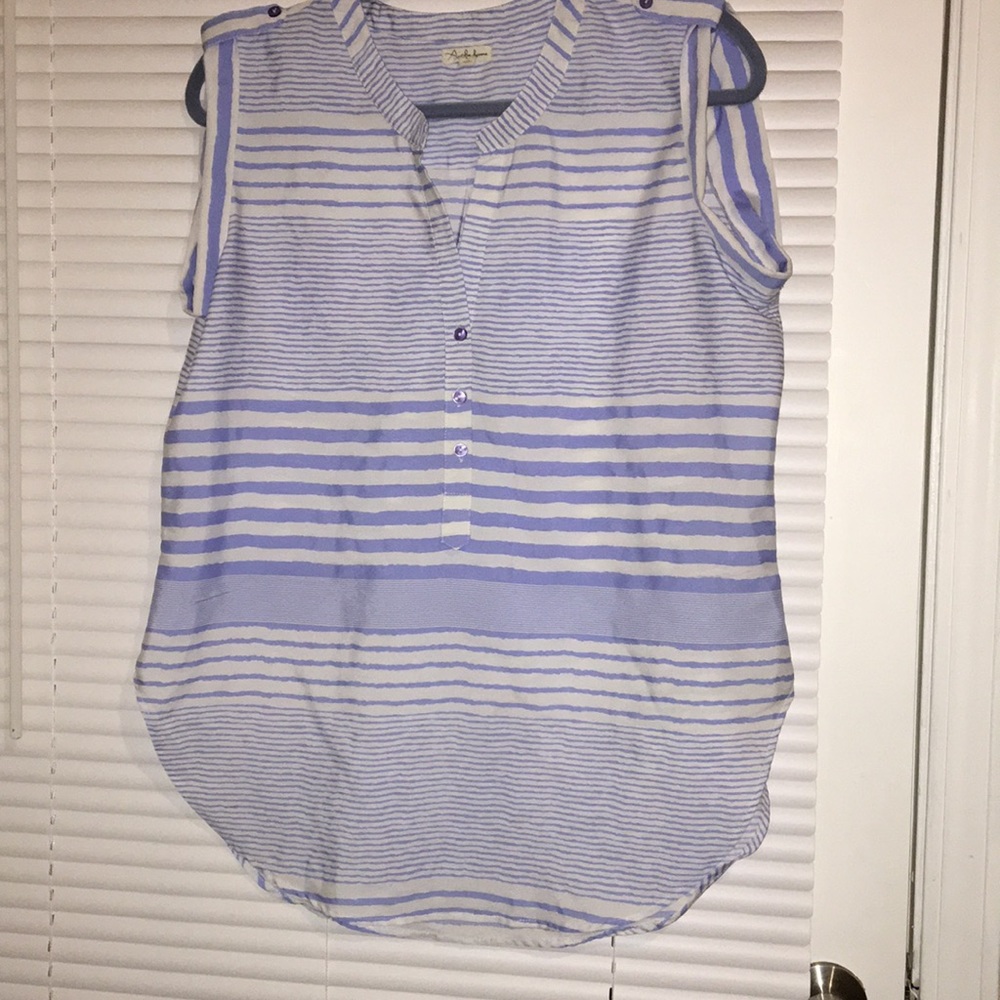 Light and airy blue striped tank top